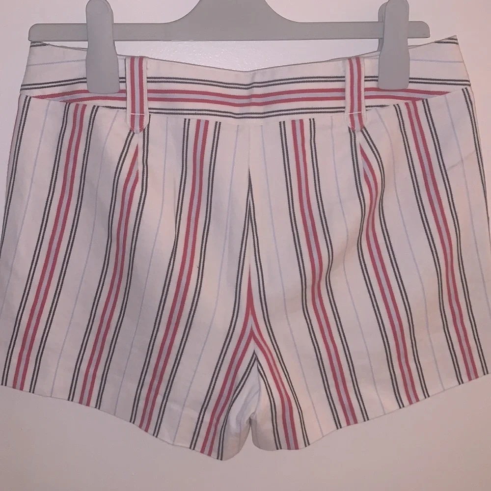 Loft cotton striped shorts red & white size 2